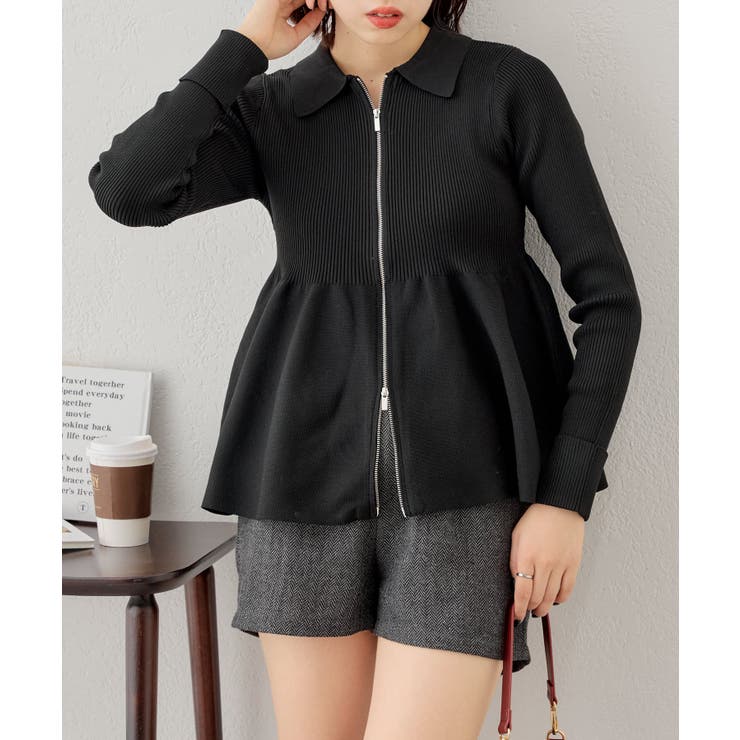 Chico】ペプラムZIPニット[品番：PALW0004413]｜PAL GROUP OUTLET