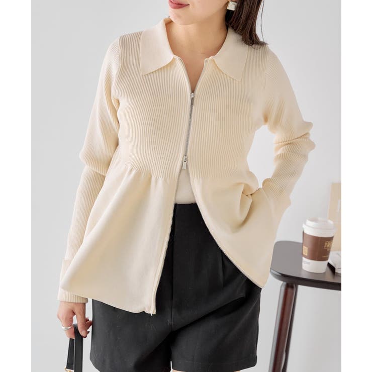 Chico】ペプラムZIPニット[品番：PALW0004413]｜PAL GROUP OUTLET