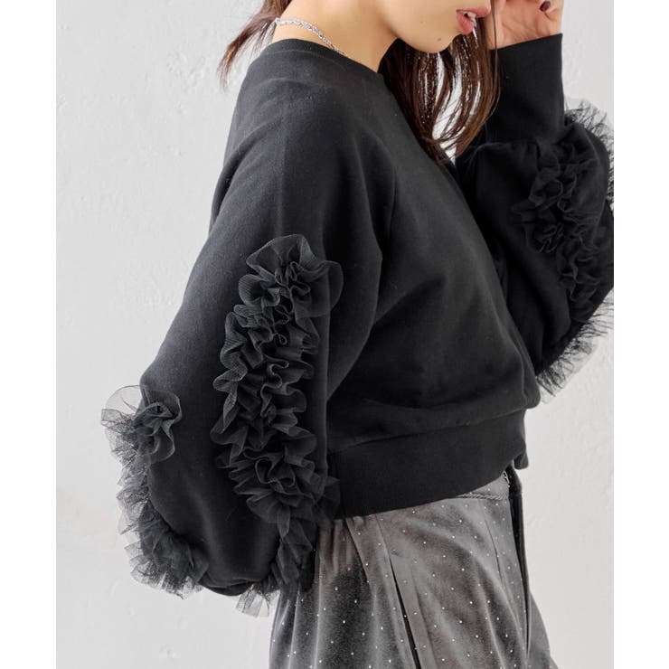 フリル付き黒スウェットジャケット フリルポケット中綿ジャケット – BUNNY APARTMENT