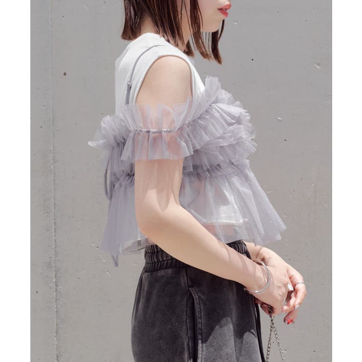 チュールキャミSET ROPE' PICNIC｜シャーリングチュールキャミセットトップス