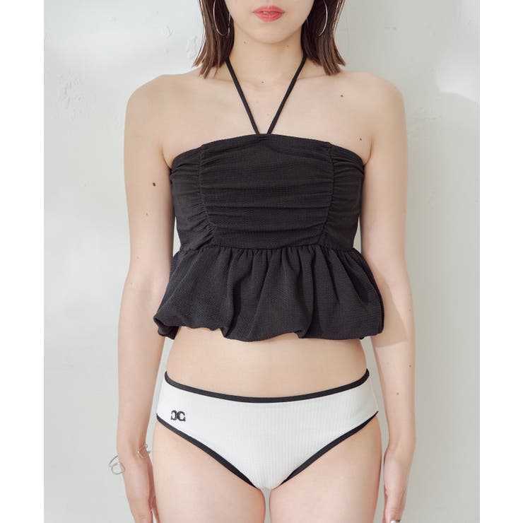 diante ペプラムベアトップ　ブラック新品 Initial plate peplum baretop | DIANTÉ (ディアンテ)公式通販サイト