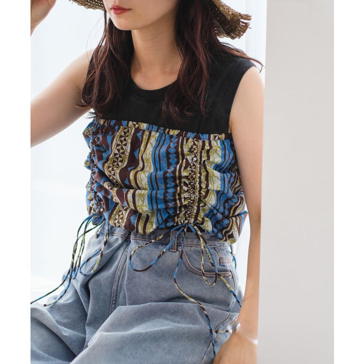 【Kastane】バティック柄ギャザービスチェ | PAL GROUP OUTLET | 詳細画像1 