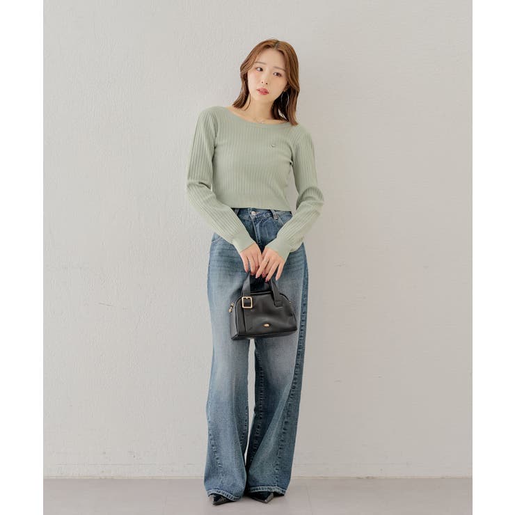 【Chico】バッグ開きリボンリブニット | PAL GROUP OUTLET | 詳細画像12 