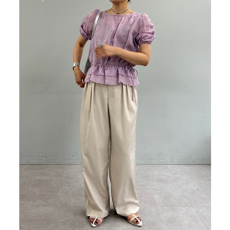 SHENERY】シアーリネンギャザーブラウス[品番：PALW0004951
