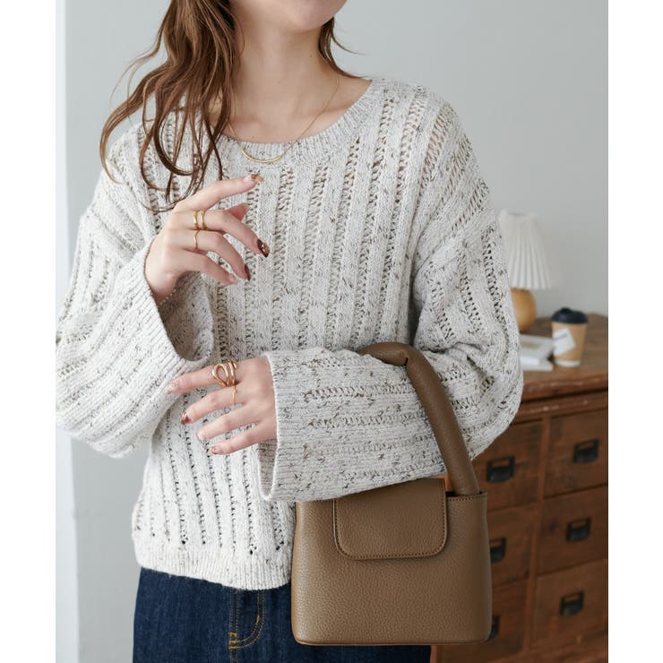 グレージュ | 【Discoat】MIX糸ワイドリブプルオーバー | PAL GROUP OUTLET