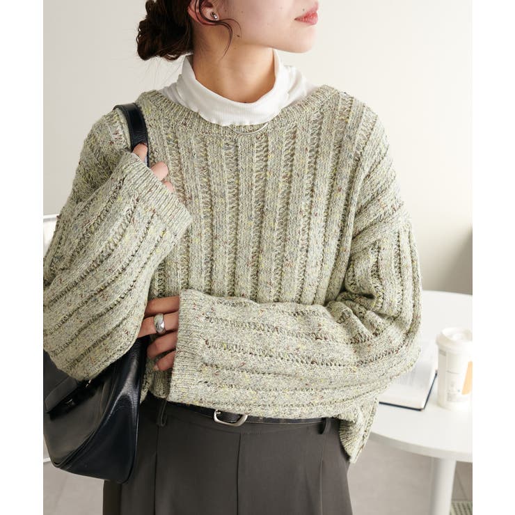 【Discoat】MIX糸ワイドリブプルオーバー | PAL GROUP OUTLET | 詳細画像30 