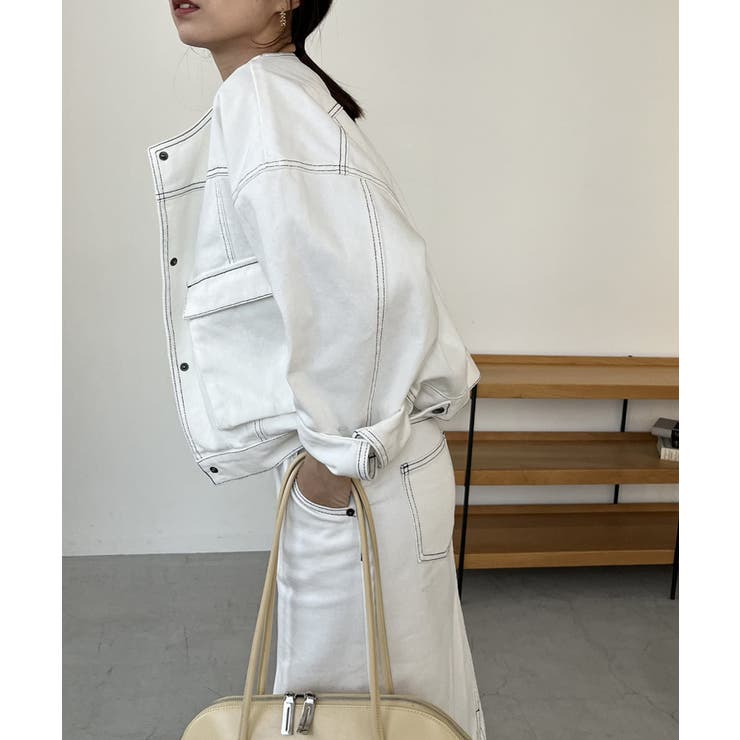 【capricieux le'mage】denimノーカラージャケット パル PAL 【CAPRICIEUX LE'MAGE】デニムノーカラージャケット
