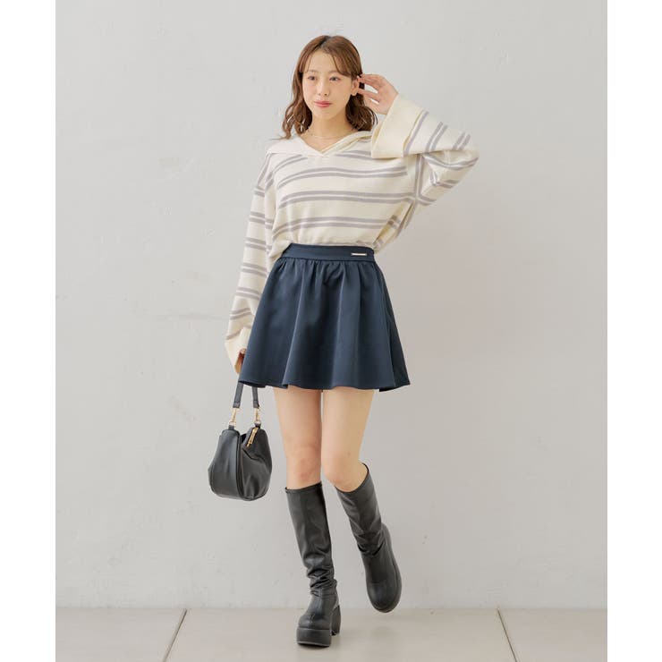 【Chico】ボリュームフレアサテンライクミニSK | PAL GROUP OUTLET | 詳細画像17 