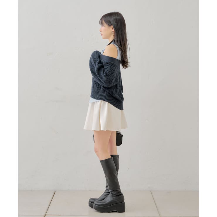 【Chico】ボリュームフレアサテンライクミニSK | PAL GROUP OUTLET | 詳細画像5 