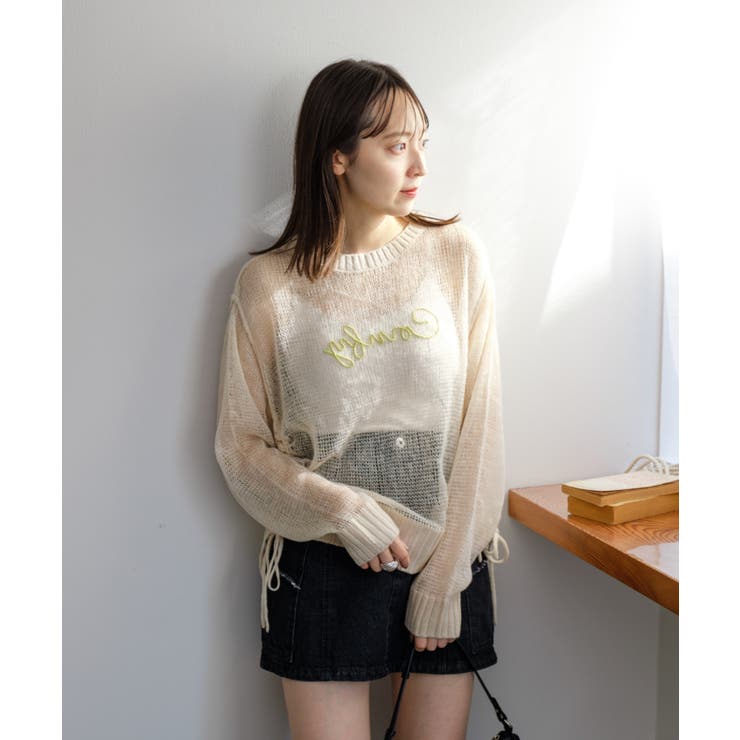 Kastane】刺繍シアーロゴニット[品番：PALW0004750]｜PAL GROUP