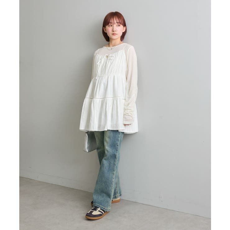 【mystic】袖ギャザーシアーカットソー | PAL GROUP OUTLET | 詳細画像9 