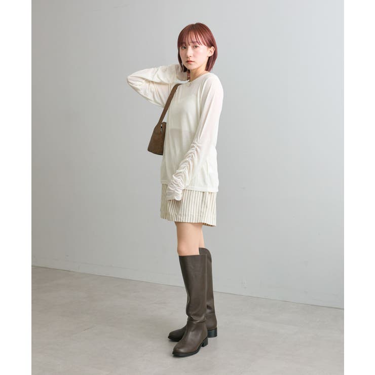 【mystic】袖ギャザーシアーカットソー | PAL GROUP OUTLET | 詳細画像8 