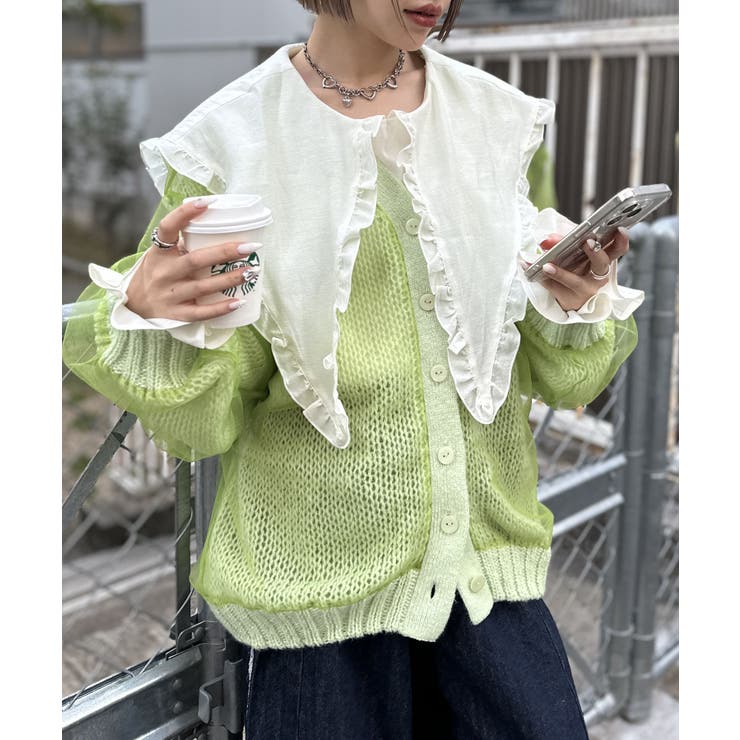 w closet】チュールニットカーディガン[品番：PALW0004826]｜PAL