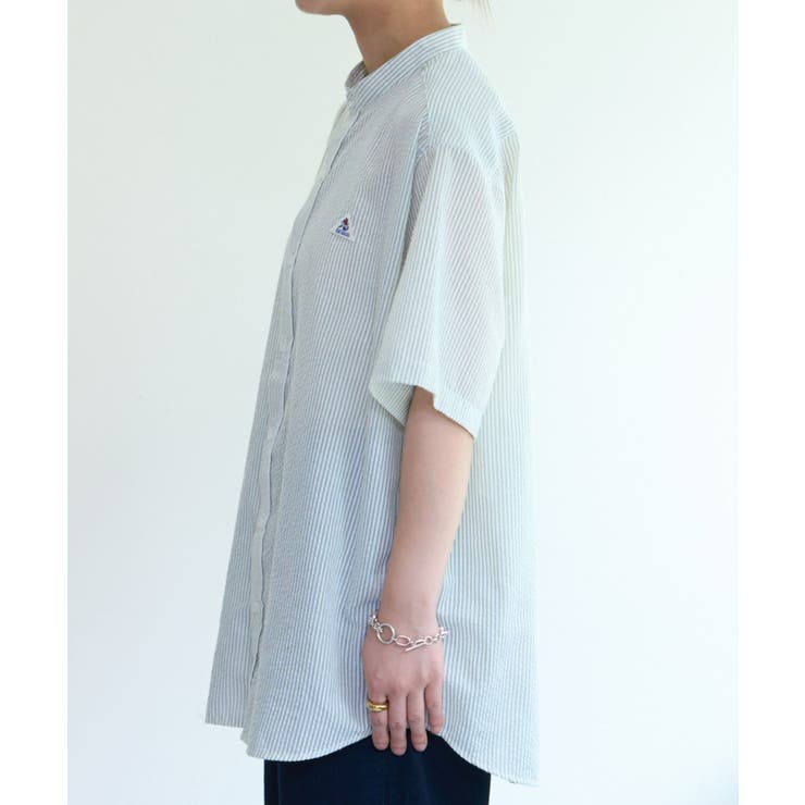 CIAOPANIC TYPY】GEVACOシアサッカーバンドカラーシャツ[品番
