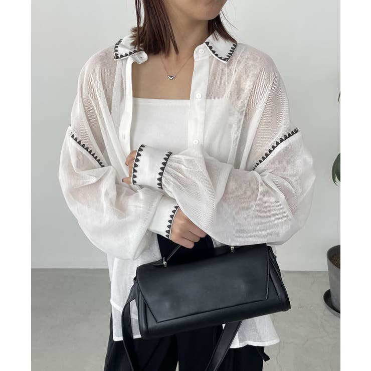 新品未使用】CAPRICIEUX LE'MAGE ベージュ メッシュシャツ