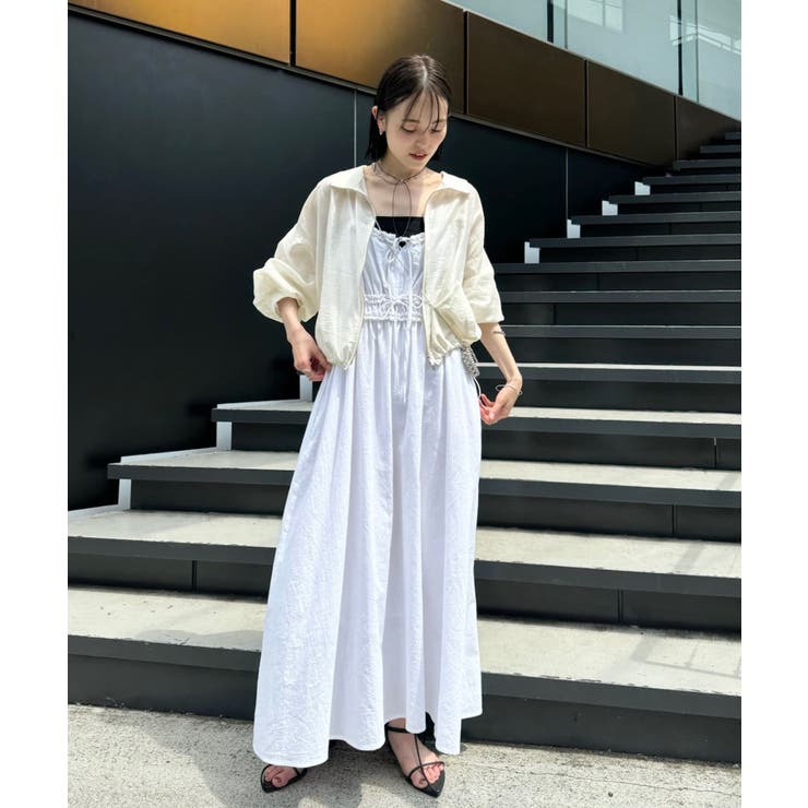 【タグあり✨】エムズグレイシー　白襟　ワンピース　ドット　リボン　ギャザー　40 mystic】リボンギャザーキャミワンピース[品番：PALW0004903]｜PAL