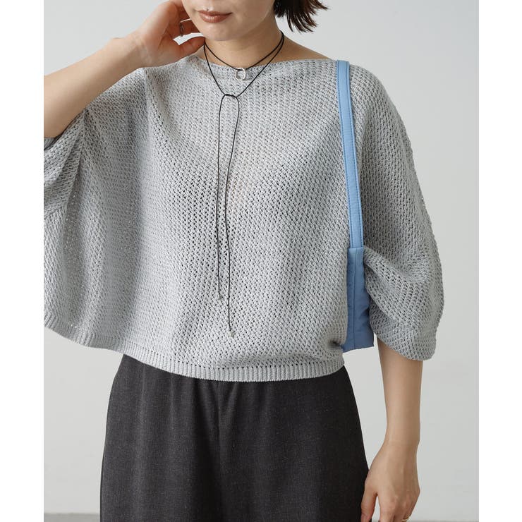 Omekashi】リネンワイドニットプルオーバー[品番：PALW0005009