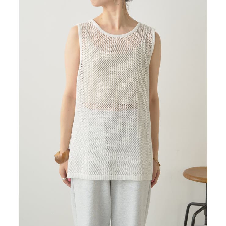 【Omekashi】メッシュニットタンクトップ | PAL GROUP OUTLET | 詳細画像12 