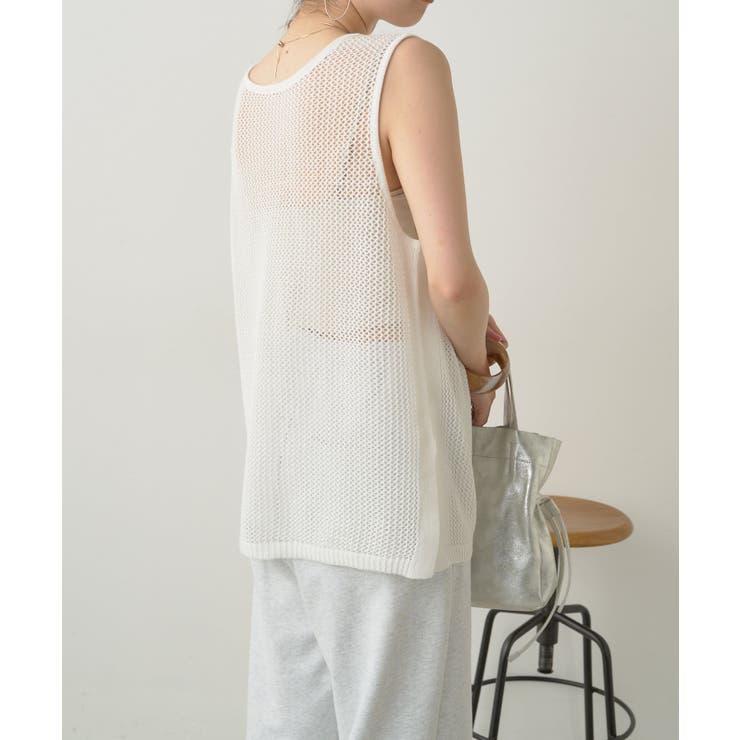 【Omekashi】メッシュニットタンクトップ | PAL GROUP OUTLET | 詳細画像4 