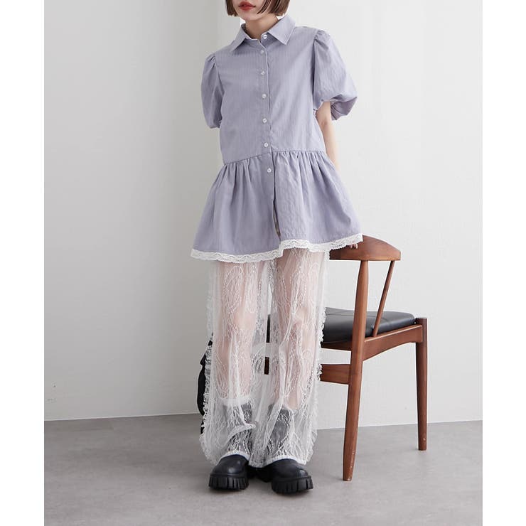 【w closet】ストライプ半袖ミニOPSH | PAL GROUP OUTLET | 詳細画像9 