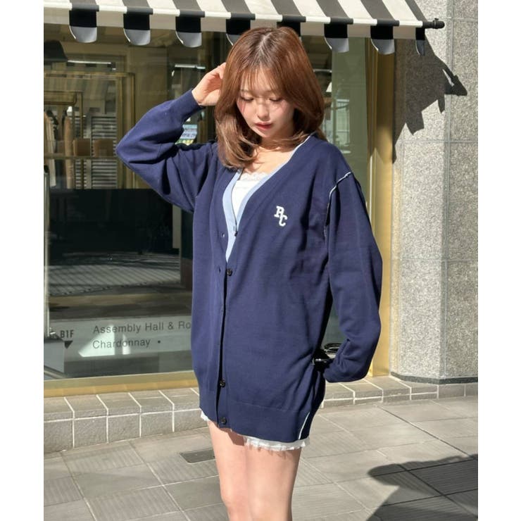 NVY/BLE | 【RAY CASSIN】レイヤード配色VルーズCD | PAL GROUP OUTLET