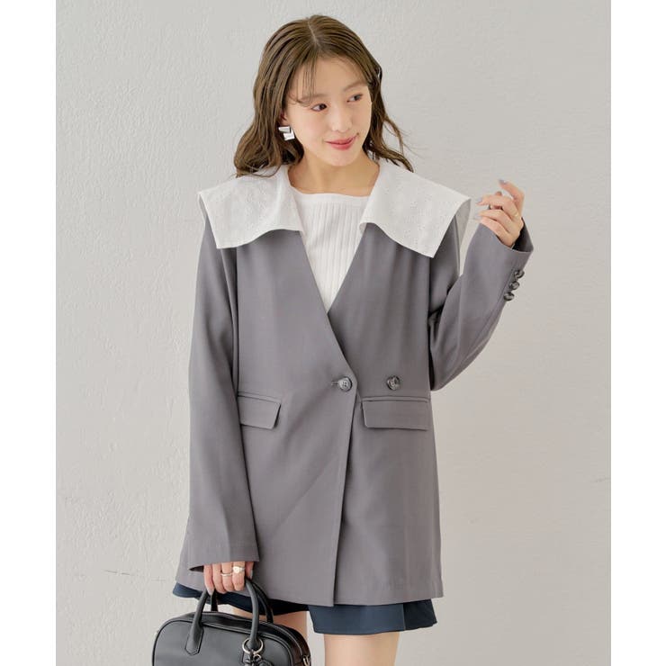 限定セールをすべて Chico】取り外しセーラーBIGカラーオーバーJKT[品番 フェイスパウダー