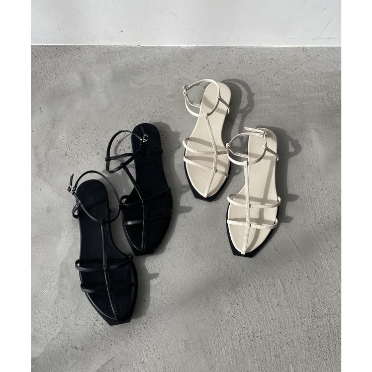 CAPRICIEUX LE'MAGE】Tストラップフラットサンダル[品番