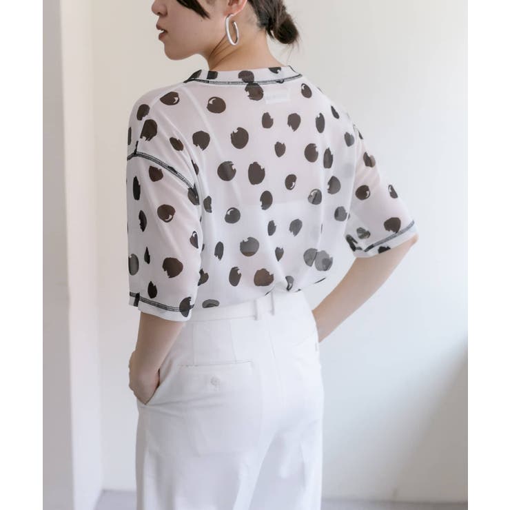 ear PAPILLONNER - 新品 イアパピヨネ ドットプリントTシャツ