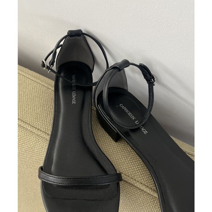 CAPRICIEUX LE'MAGE ストラップサンダル　黒38 24.5㎝ パル PAL 【CAPRICIEUX LE'MAGE】ストラップサンダル （black