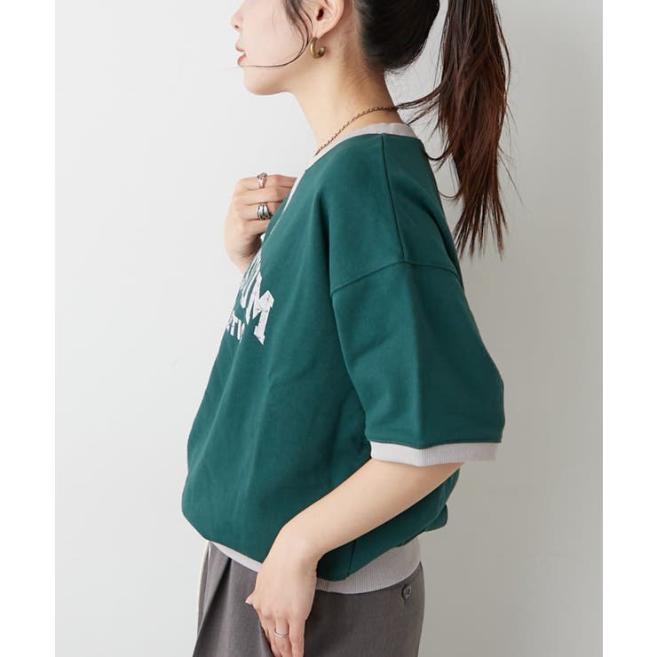 CIAOPANIC TYPY】ミニ裏毛カレッジロゴ半袖スウェット[品番