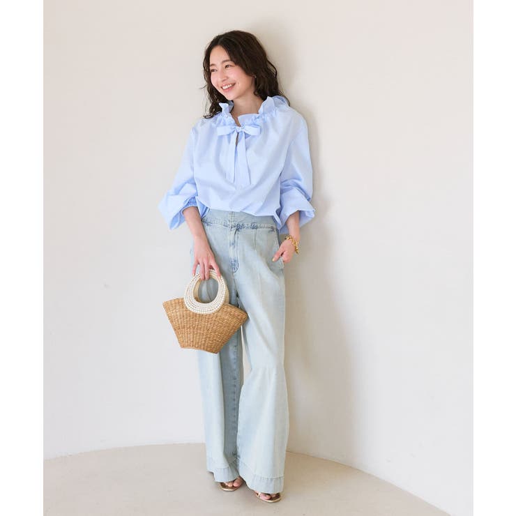 La boutique BonBon】フリルカラーリボンBL[品番：PALW0005331