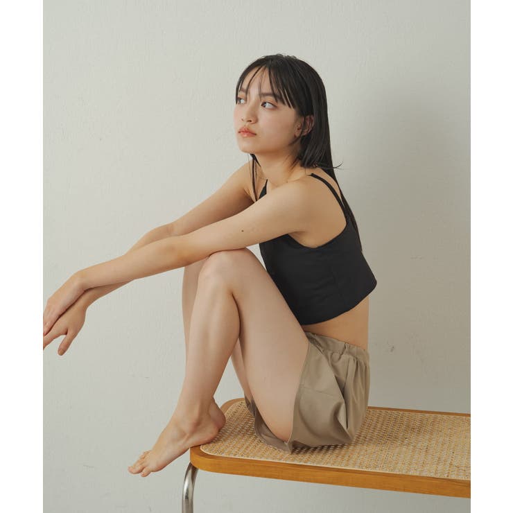 AURALEE クリーム　ショートパンツ シャトルジョーゼットダブルクロスショーツ【SHUTTLE GEORGETTE