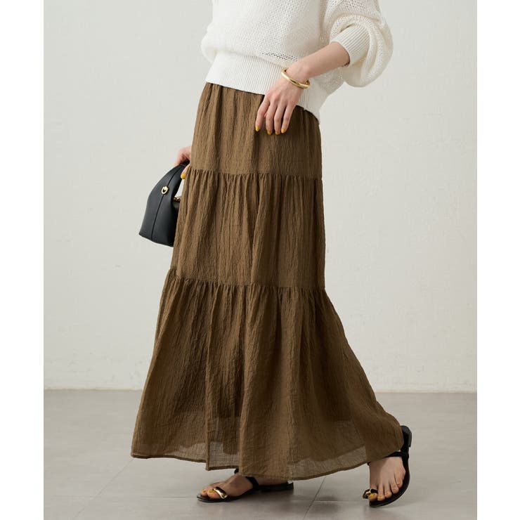 新品【Loungedress】ラウンジドレス 楊柳ティアードスカート LOUNGEDRESS（ラウンジドレス）の「楊柳ティアードスカート