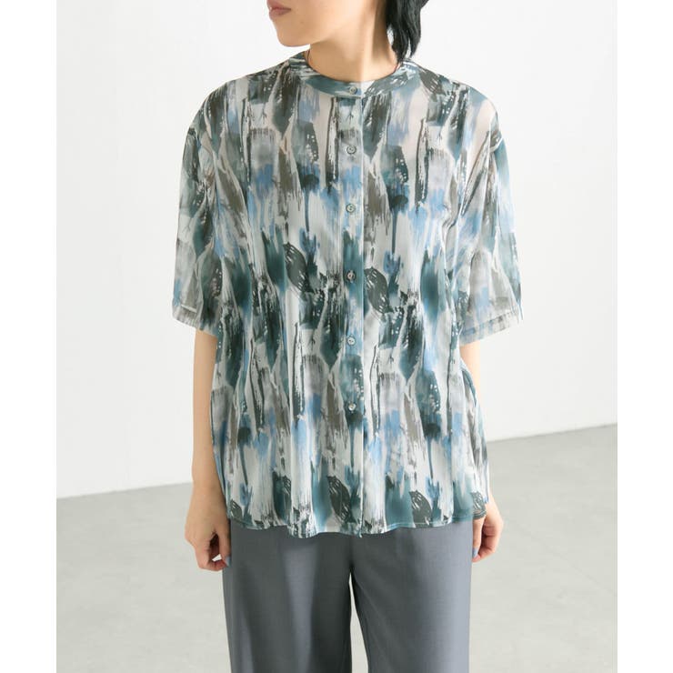 ear PAPILLONNER】柄シアーシャツ【SUM1 STYLE】[品番
