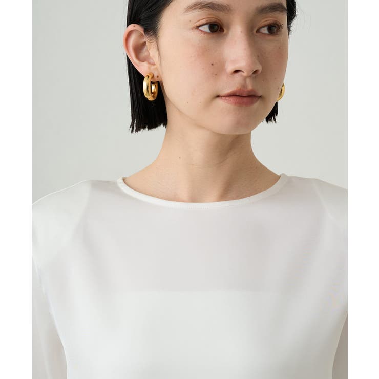 【Loungedress】パワショルサテンブラウス Loungedress】パワショルサテンブラウス | OUTLET(アウトレット