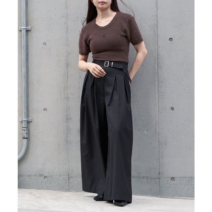 【RAY CASSIN】ステッチ入りベルト付きワイドタックスラックスPT | PAL GROUP OUTLET | 詳細画像14 