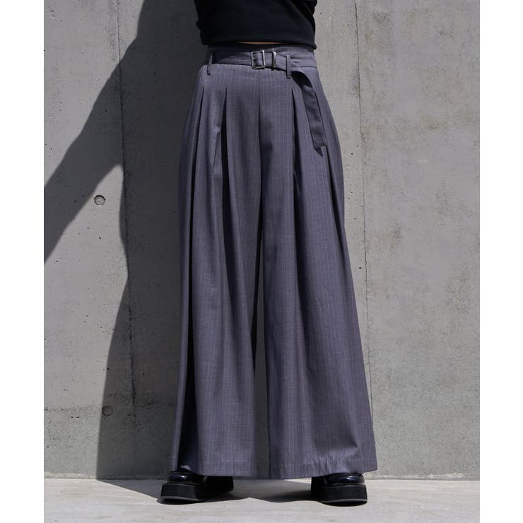 【RAY CASSIN】ステッチ入りベルト付きワイドタックスラックスPT | PAL GROUP OUTLET | 詳細画像35 