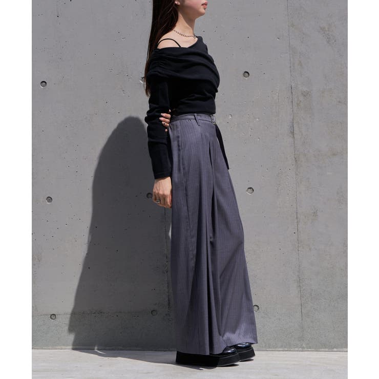【RAY CASSIN】ステッチ入りベルト付きワイドタックスラックスPT | PAL GROUP OUTLET | 詳細画像37 