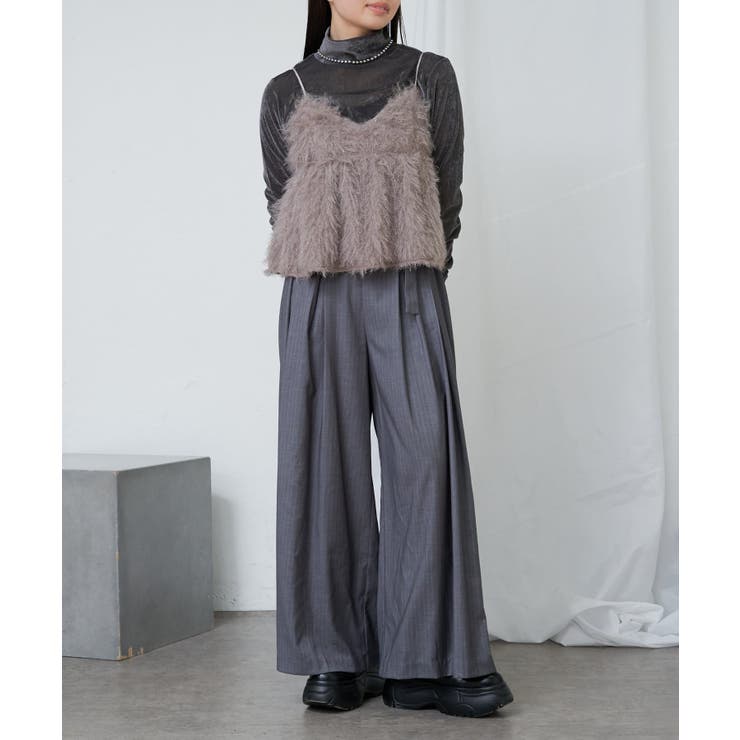 【RAY CASSIN】ステッチ入りベルト付きワイドタックスラックスPT | PAL GROUP OUTLET | 詳細画像46 