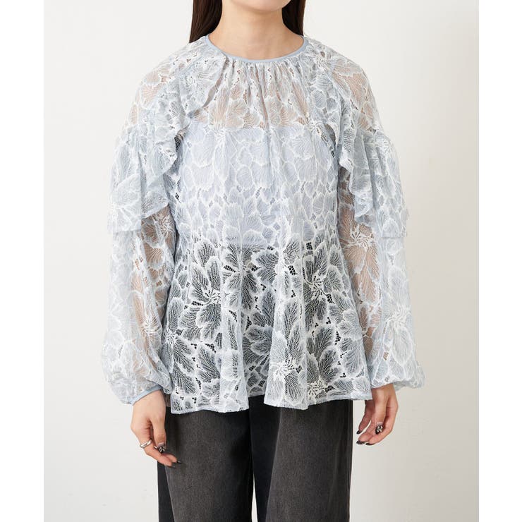 【RAY CASSIN】肩あきレースフリルブラウス | PAL GROUP OUTLET | 詳細画像17 