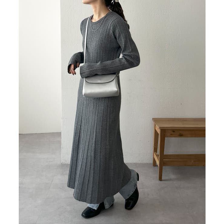 Discoat】ベスト付ランダムリブニットワンピース[品番：PALW0005762