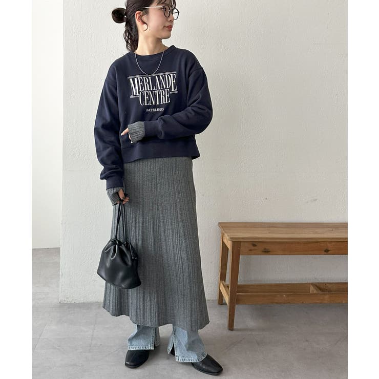 Discoat】ベスト付ランダムリブニットワンピース[品番：PALW0005762