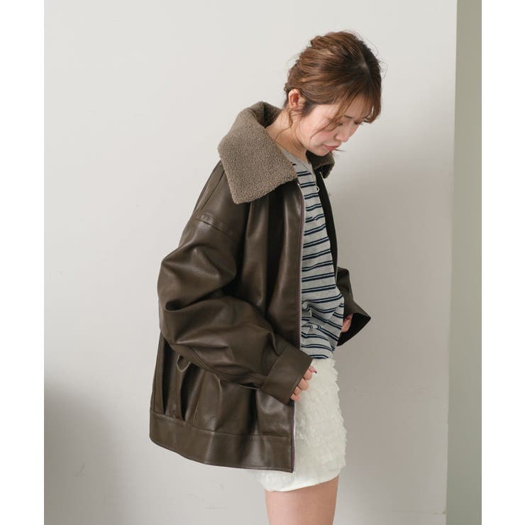 90s ヴィンテージ ラムレザー ムートン ジャケット ショート キルティング RAY CASSIN】キルティング中綿レザーBZ[品番：PALW0005802]｜PAL