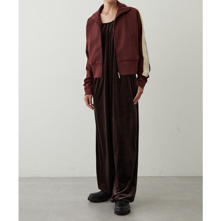 BRN | 【earthy_】ベロアキャミサロペット | PAL GROUP OUTLET