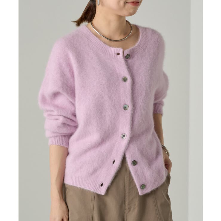 Loungedress　アイボリー・グレー ボタン付き2wayカーディガン Loungedress】FURカシミヤ2WAYKN[品番：PALW0005887]｜PAL GROUP