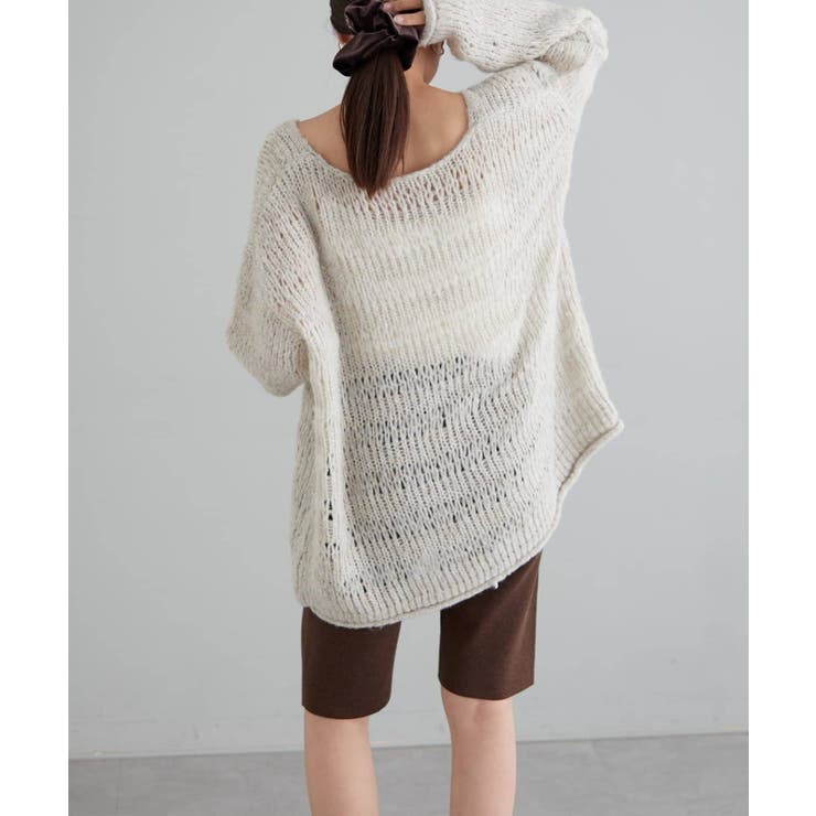 【earthy_】透かしボーダーオーバーニット | PAL GROUP OUTLET | 詳細画像10 