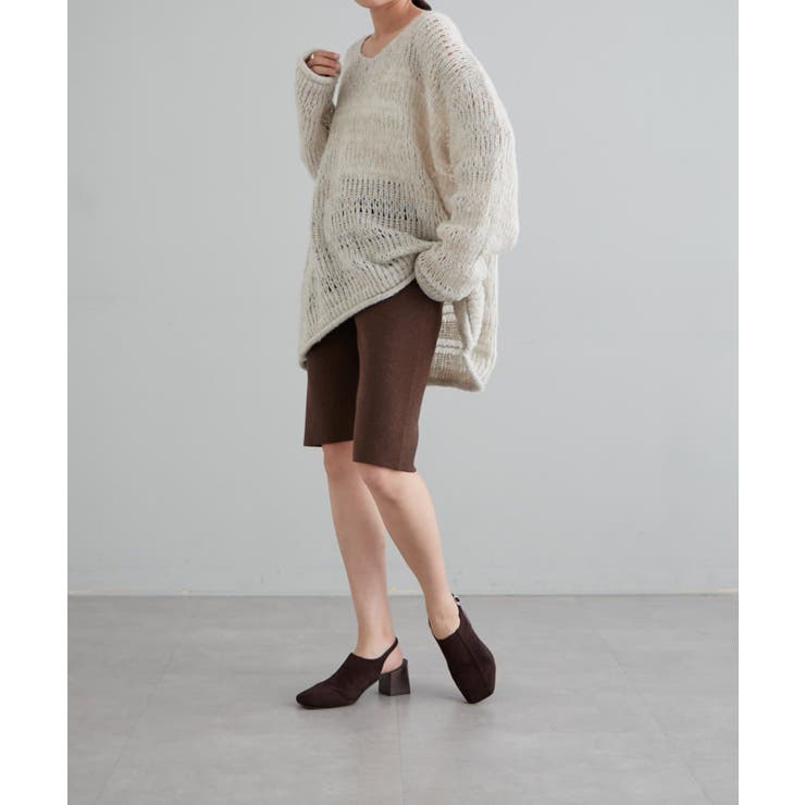 【earthy_】透かしボーダーオーバーニット | PAL GROUP OUTLET | 詳細画像2 