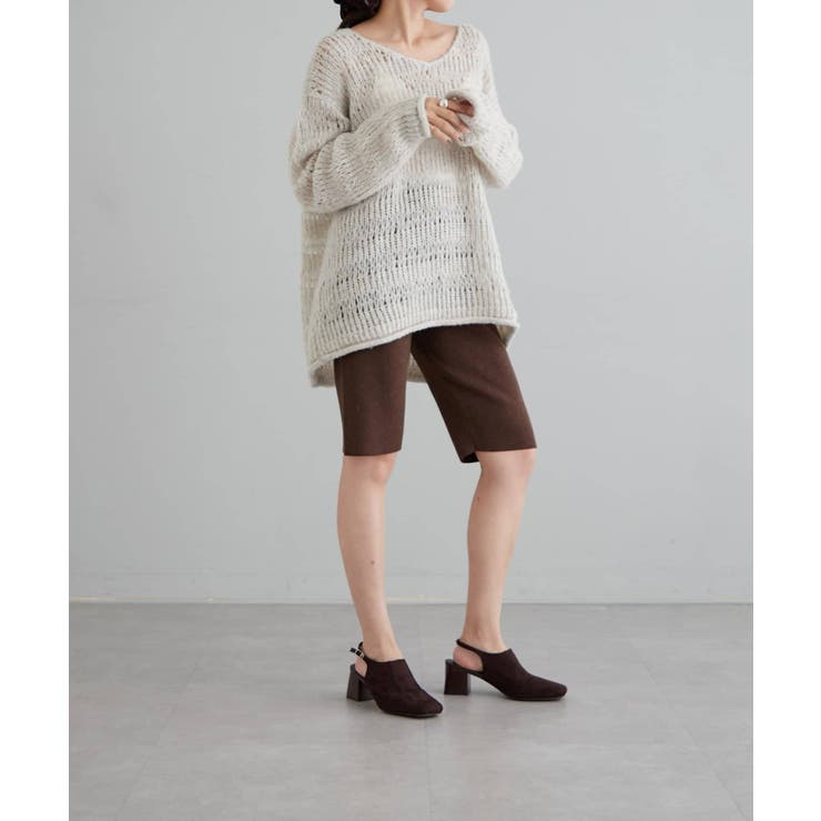 【earthy_】透かしボーダーオーバーニット | PAL GROUP OUTLET | 詳細画像3 
