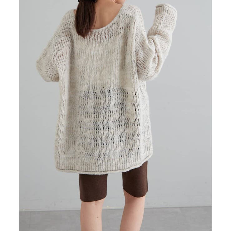 【earthy_】透かしボーダーオーバーニット | PAL GROUP OUTLET | 詳細画像8 