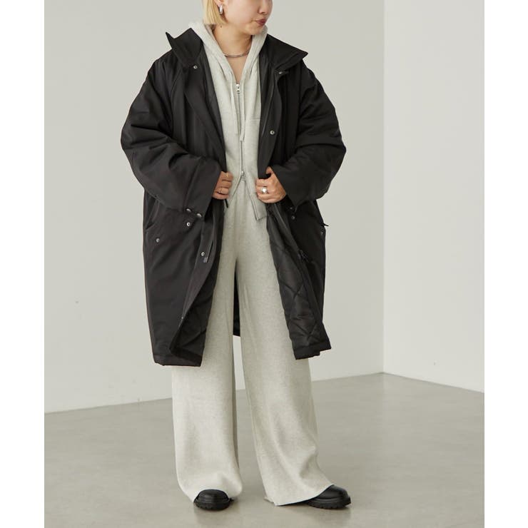 BLK | 【earthy_】キーピング中綿コート | PAL GROUP OUTLET
